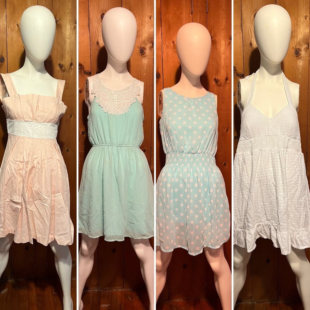 ❗DONATING Feb 1 ❗ Dresses ModCloth Papaya lace sheer polkadot blue green peach
